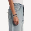 Malibu-Perlenarmband/Halsband in Schwarz/Weiss/Glänzendem Silber