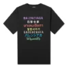 Mehrsprachig bedrucktes Kurzarm-Pullover für Herren, schwarz 612966TJVI32771