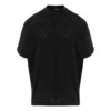 Mesh-T-Shirt mit Rundhalsausschnitt, Oversize «Schwarz» 694576TMVD41000