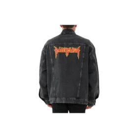 Metallica Oversized-Denim-Jacke «Washed Black Orange» 694504TBP471055