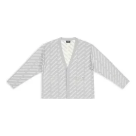 Mini-Cardigan mit Allover-Logo «Hellgrau-Weiss» 699822T32331461