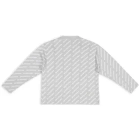 Mini-Cardigan mit Allover-Logo «Hellgrau-Weiss» 699822T32331461