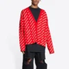 Mini-Cardigan mit Allover-Logo «Red White» 699822T32336090