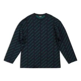 Mini-Pullover mit Allover-Logo «Dark Blue Green» 736247T32334301