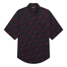 Minimal Kurzarm-Shirt «Black Red» 658841TKO521076