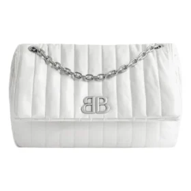 Monaco Medium Kettenhandtasche, gesteppt «Off White» 7659452AASE9106