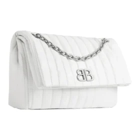 Monaco Medium Kettenhandtasche, gesteppt «Off White» 7659452AASE9106