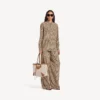 Monogramm-Hemd für Damen in Beige/Schwarz Monogramm-Hemd für Damen in Beige/Schwarz