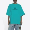 Mosaik-Logo BB Alphabet, lockere Passform, Distressed-Look, Kurzarm, Unisex, Blau 651795TKVF53660