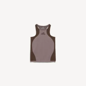 Nahtloses Techwear-Tanktop für Damen in Taupe/Mokka