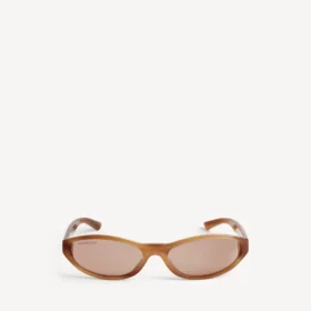 Neo-Sonnenbrille in runder Form mit blonden Streifen in Havanna