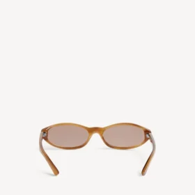 Neo-Sonnenbrille in runder Form mit blonden Streifen in Havanna