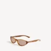 Neo-Sonnenbrille in runder Form mit blonden Streifen in Havanna Neo-Sonnenbrille in runder Form mit blonden Streifen in Havanna