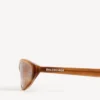 Neo-Sonnenbrille in runder Form mit blonden Streifen in Havanna Neo-Sonnenbrille in runder Form mit blonden Streifen in Havanna