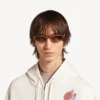 Neo-Sonnenbrille in runder Form mit blonden Streifen in Havanna Neo-Sonnenbrille in runder Form mit blonden Streifen in Havanna