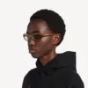 Neo-Sonnenbrille in runder Form mit blonden Streifen in Havanna Neo-Sonnenbrille in runder Form mit blonden Streifen in Havanna
