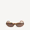 Neo-Sonnenbrille in runder Form mit gesprenkeltem Havanna-Muster Neo-Sonnenbrille in runder Form mit gesprenkeltem Havanna-Muster