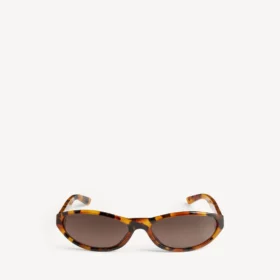Neo-Sonnenbrille in runder Form mit gesprenkeltem Havanna-Muster