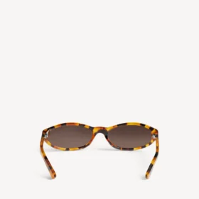 Neo-Sonnenbrille in runder Form mit gesprenkeltem Havanna-Muster
