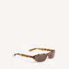 Neo-Sonnenbrille in runder Form mit gesprenkeltem Havanna-Muster Neo-Sonnenbrille in runder Form mit gesprenkeltem Havanna-Muster