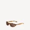 Neo-Sonnenbrille in runder Form mit gesprenkeltem Havanna-Muster Neo-Sonnenbrille in runder Form mit gesprenkeltem Havanna-Muster