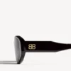 Nova Oval-Sonnenbrille für Damen in Schwarz Nova Oval-Sonnenbrille für Damen in Schwarz