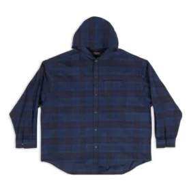 Overshirt mit Kapuze und Karomuster «Blue Navy» 720109TNM354202