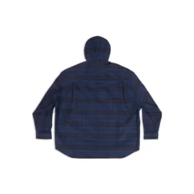 Overshirt mit Kapuze und Karomuster «Blue Navy» 720109TNM354202