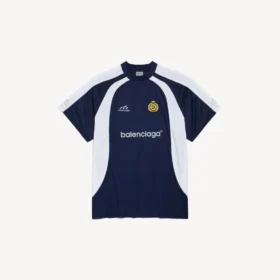 Oversize-Fussball-T-Shirt für Herren in Marineblau