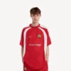 Oversize-Fussball-T-Shirt für Herren in Rot Oversize-Fussball-T-Shirt für Herren in Rot