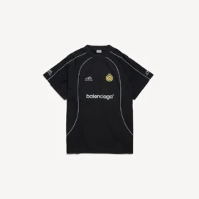 Oversize-Fussball-T-Shirt für Herren in Schwarz