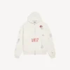 Oversize-Hoodie mit Reissverschluss für Herren in Creme