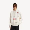 Oversize-Hoodie mit Reissverschluss für Herren in Creme