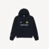 Oversize-Hoodie mit Reissverschluss für Herren in Schwarz