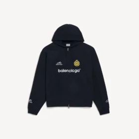 Oversize-Hoodie mit Reissverschluss für Herren in Schwarz