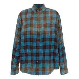 Oversize-Langarmhemd aus Flanell mit Karomuster «Blue Red» 715030TMM116305