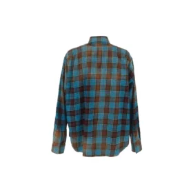 Oversize-Langarmhemd aus Flanell mit Karomuster «Blue Red» 715030TMM116305
