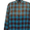 Oversize-Langarmhemd aus Flanell mit Karomuster «Blue Red» 715030TMM116305