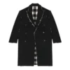 Oversize-Mantel mit Buffalo-Karomuster und unversäuberten Kanten «Black White» 704487TMU181070