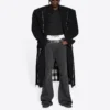 Oversize-Mantel mit Buffalo-Karomuster und unversäuberten Kanten «Black White» 704487TMU181070