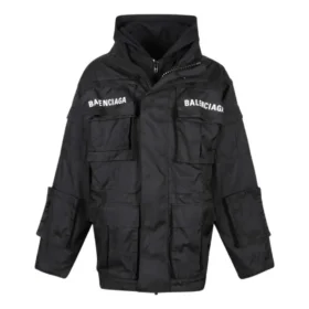 Oversize-Parka aus Funktionsstoff mit Jersey-Einsatz «Schwarz» 746450TOO321000