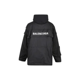 Oversize-Parka aus Funktionsstoff mit Jersey-Einsatz «Schwarz» 746450TOO321000