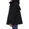 Oversize-Parka aus Funktionsstoff mit Jersey-Einsatz «Schwarz» 746450TOO321000