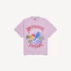 Oversize-T-Shirt für Damen im Vintage-Surfer-Stil in Altrosa