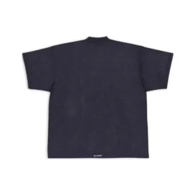 Oversize-T-Shirt mit Lasche «Schwarz» 694576TMVJ21151