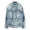 Oversized Cut-Up-Denim-Jacke mit Ringen «Blau» 697779TMW264437
