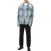 Oversized Cut-Up-Denim-Jacke mit Ringen «Blau» 697779TMW264437