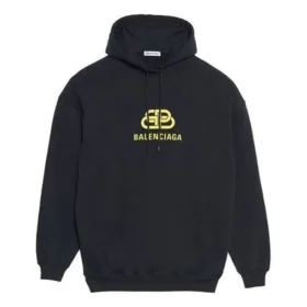 Oversized-Hoodie aus Interlock-BB-Stoff «Schwarz-Gelb» 578138TEV191361