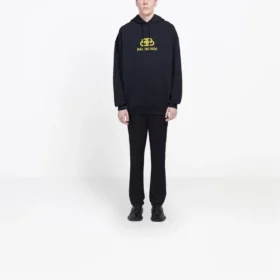 Oversized-Hoodie aus Interlock-BB-Stoff «Schwarz-Gelb» 578138TEV191361