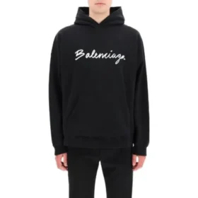 Oversized-Popover-Hoodie mit Schriftzug-Logo «Black White» 674986TMVB51070